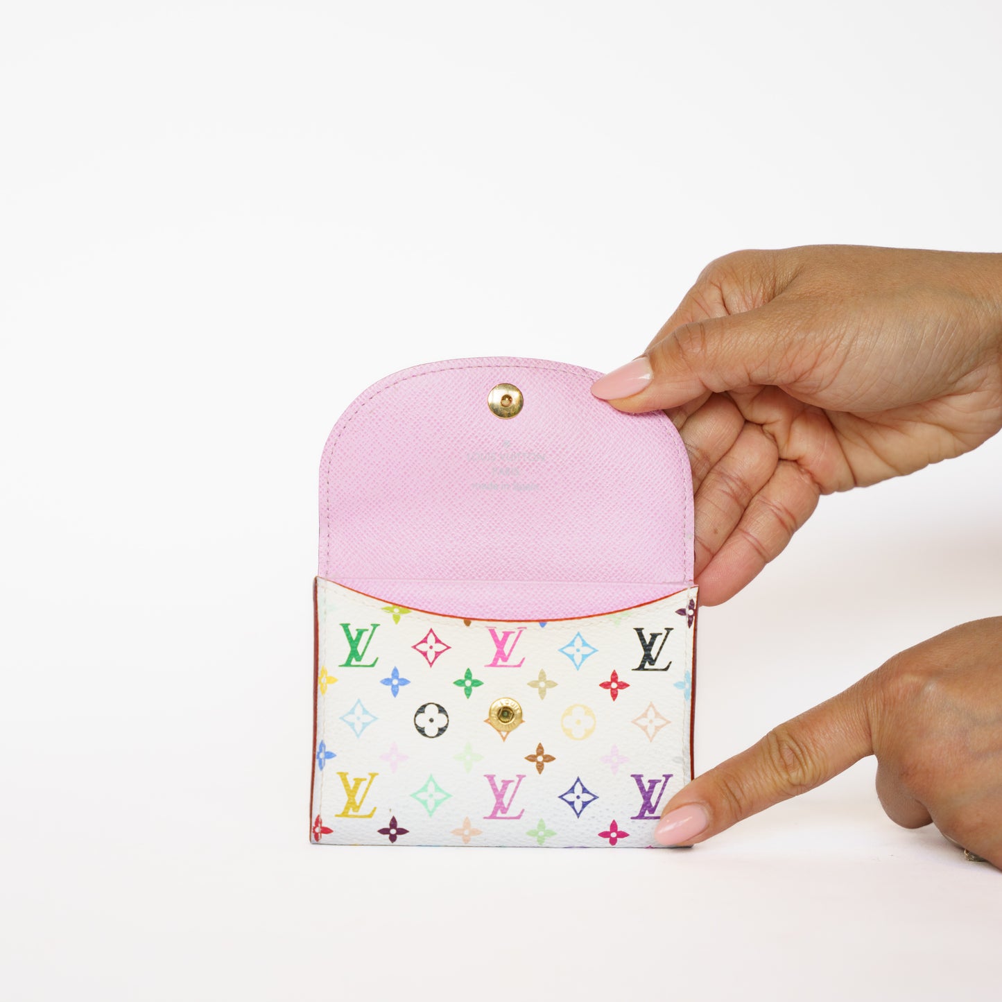 Louis Vuitton Business Card Holder X Takashi Murakami in Multicolor Blanc 111225B07