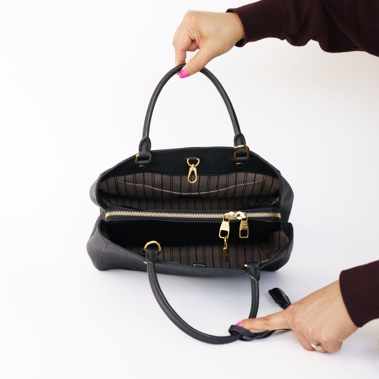 Louis Vuitton Montaigne MM in Black Empreinte Leather SP2145