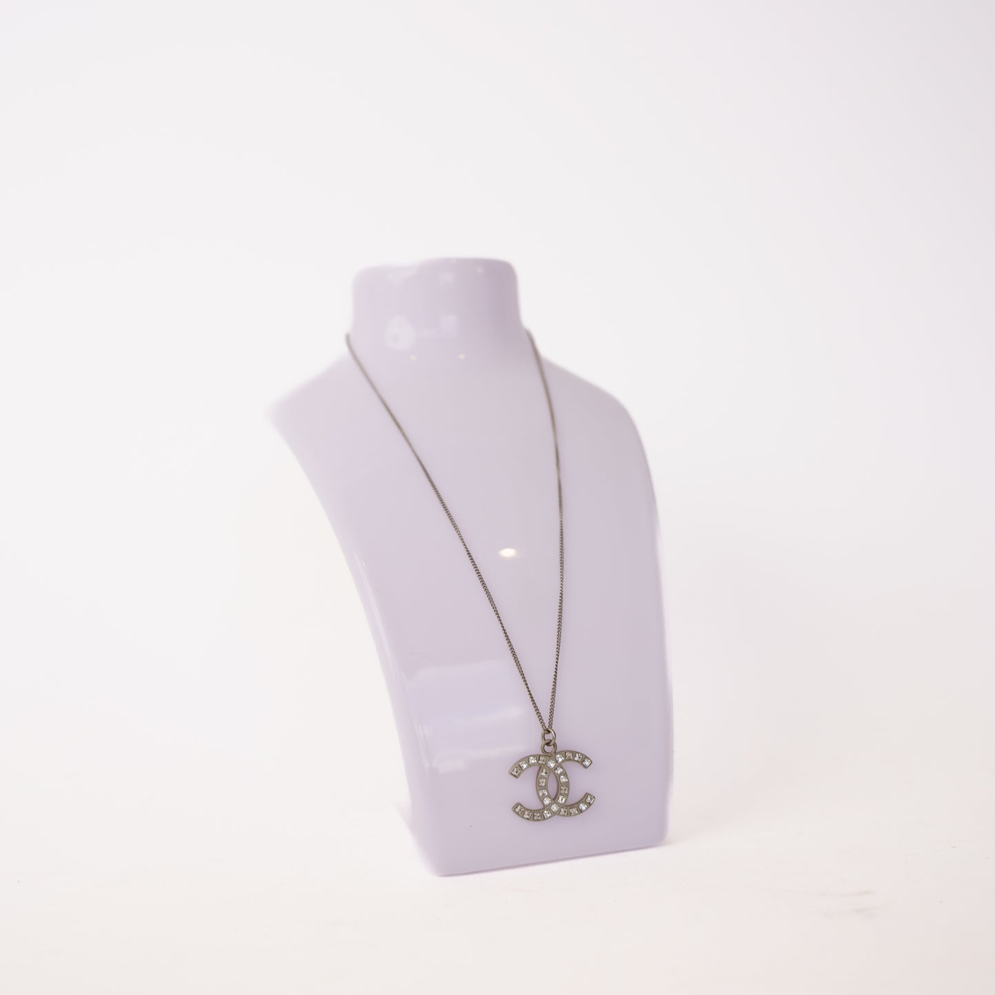 Chanel Coco Mark Necklace Silver 200126B67