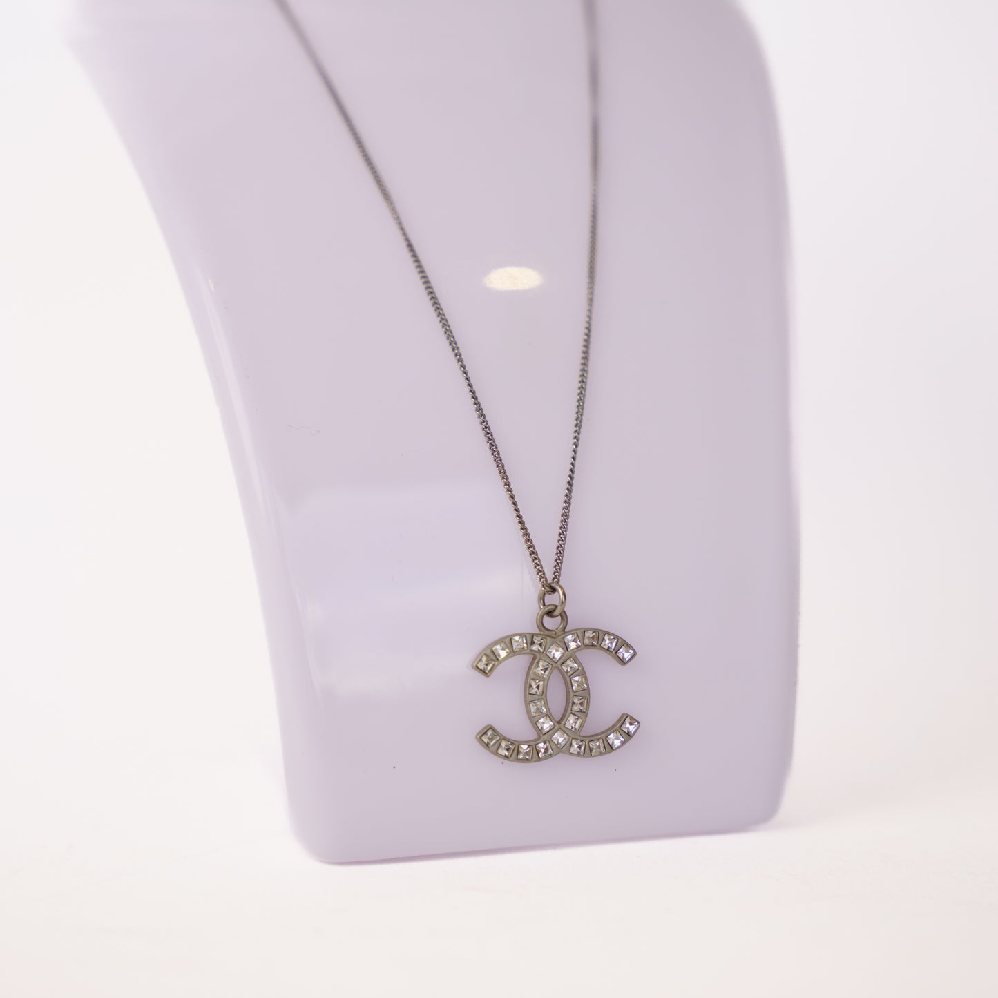 Chanel Coco Mark Necklace Silver 200126B67