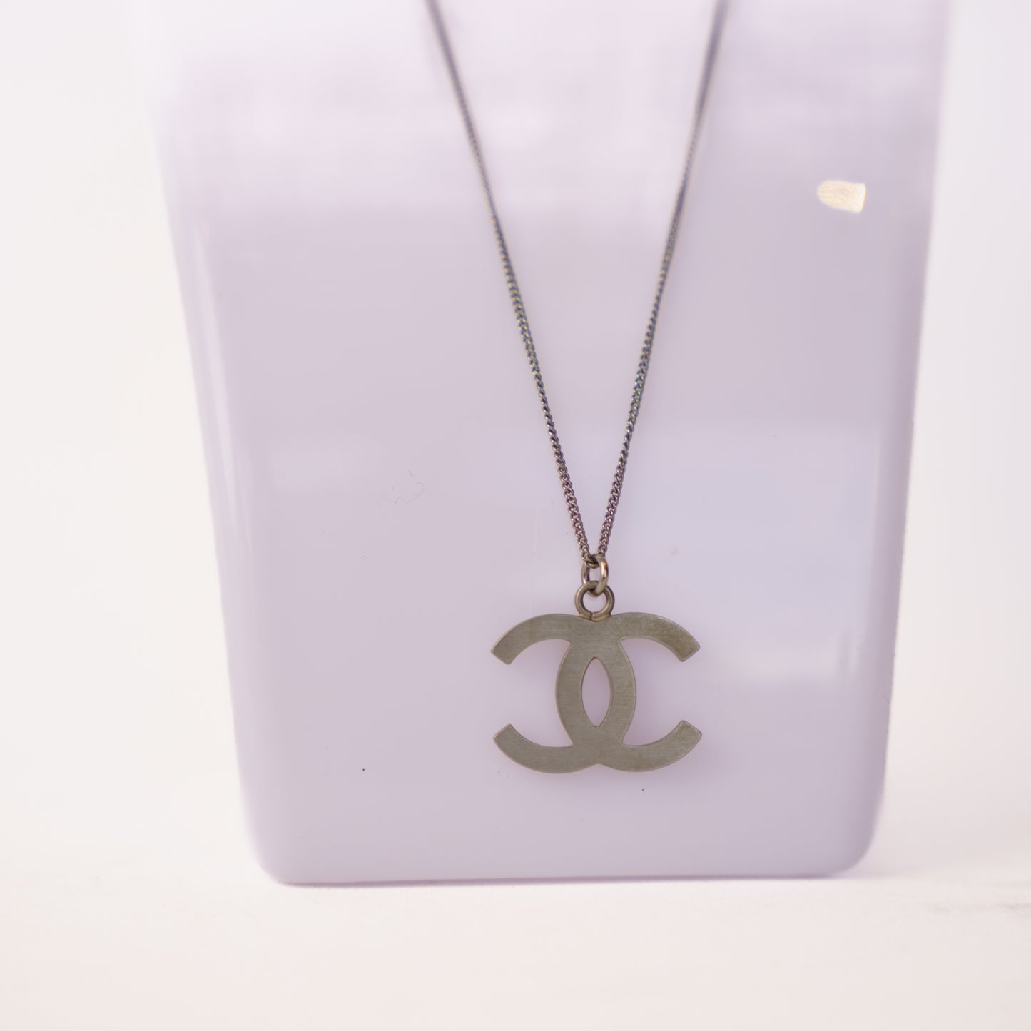 Chanel Coco Mark Necklace Silver 200126B67