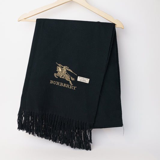 Burberry Cashmere Black Shawl Scarf 150126H01