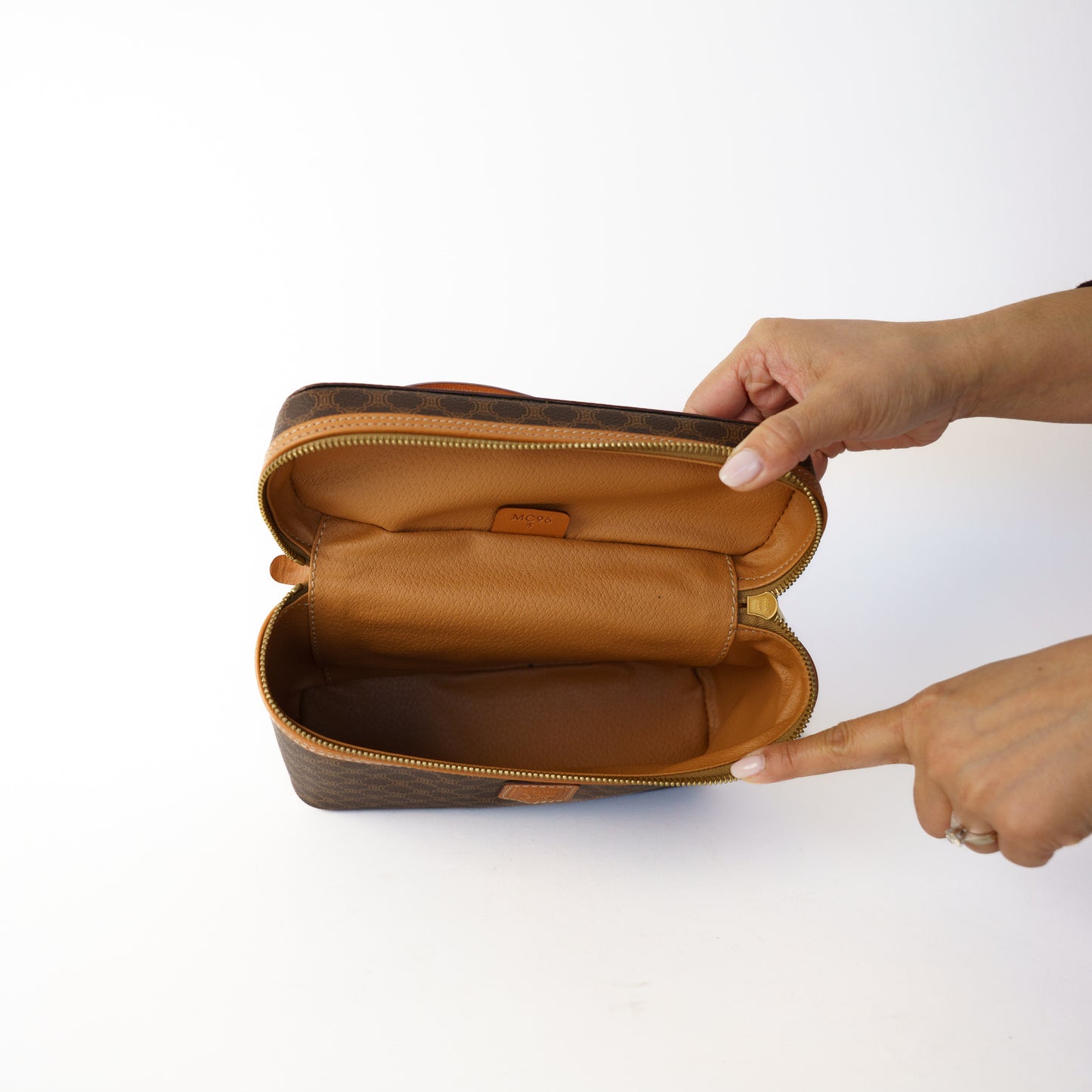 Celine Vanity Bag in Brown Macadam 200126B01