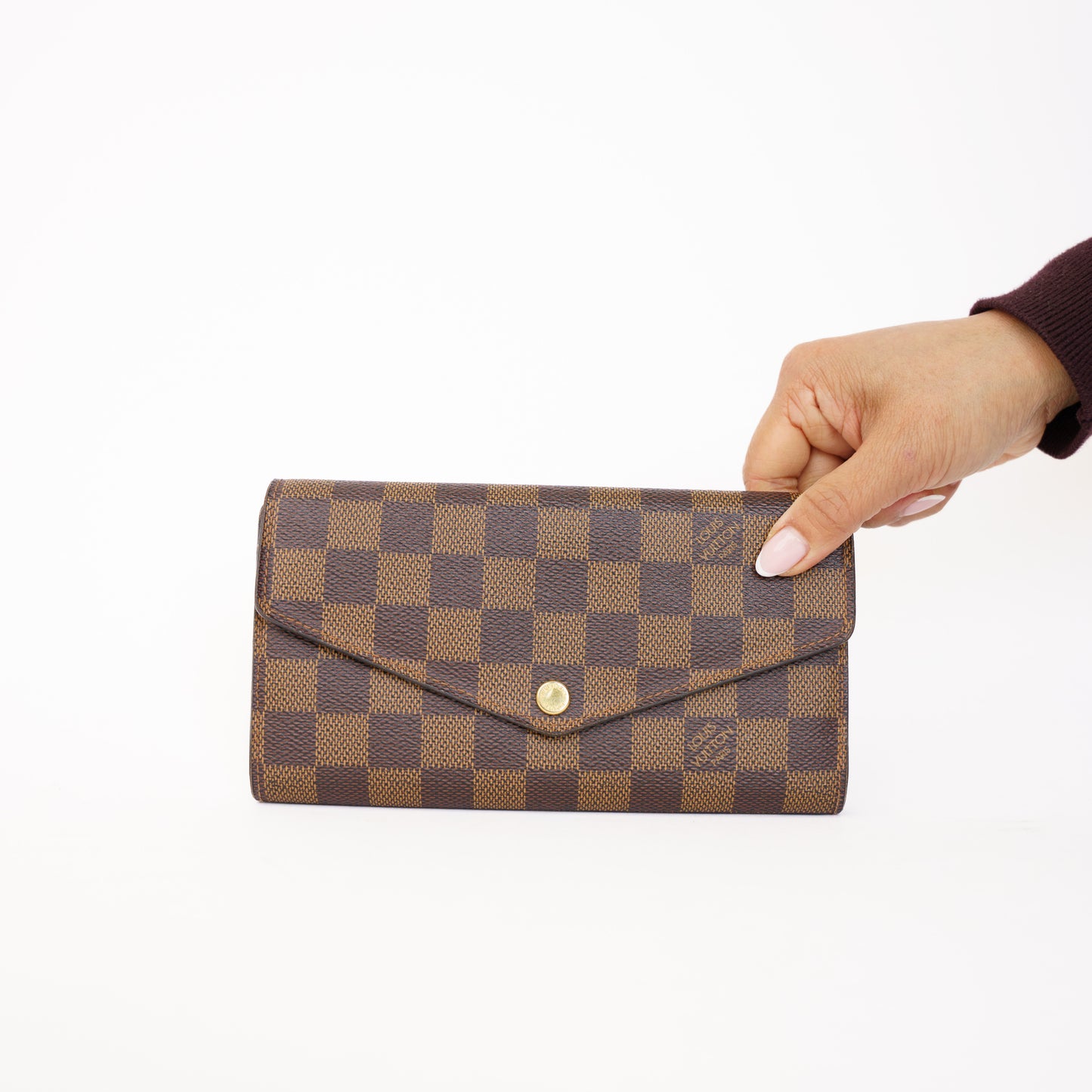 Louis Vuitton Sarah Wallet Envelope in Damier Ebene 160326K06