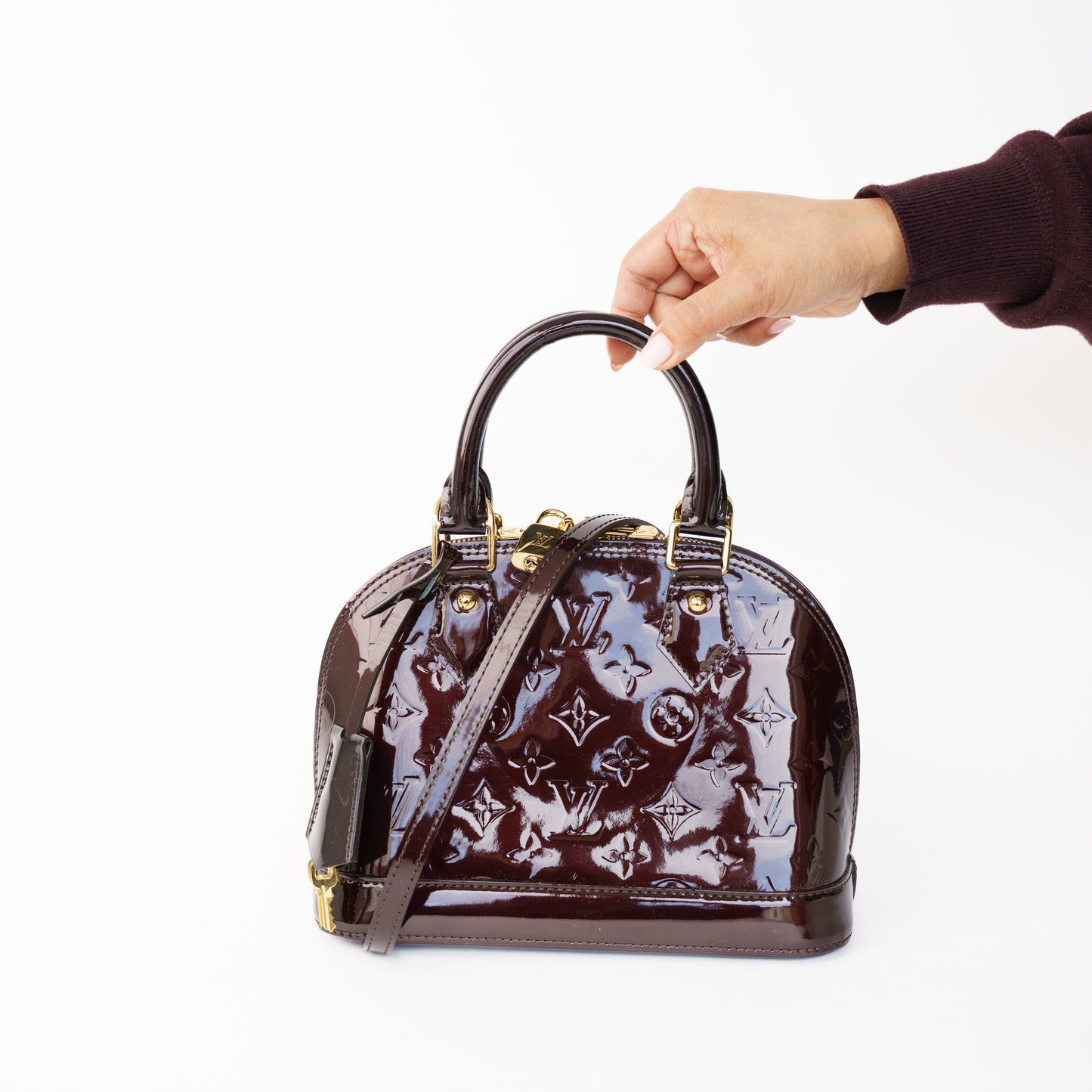 Louis Vuitton Alma BB in Amarante Vernis 160326J05