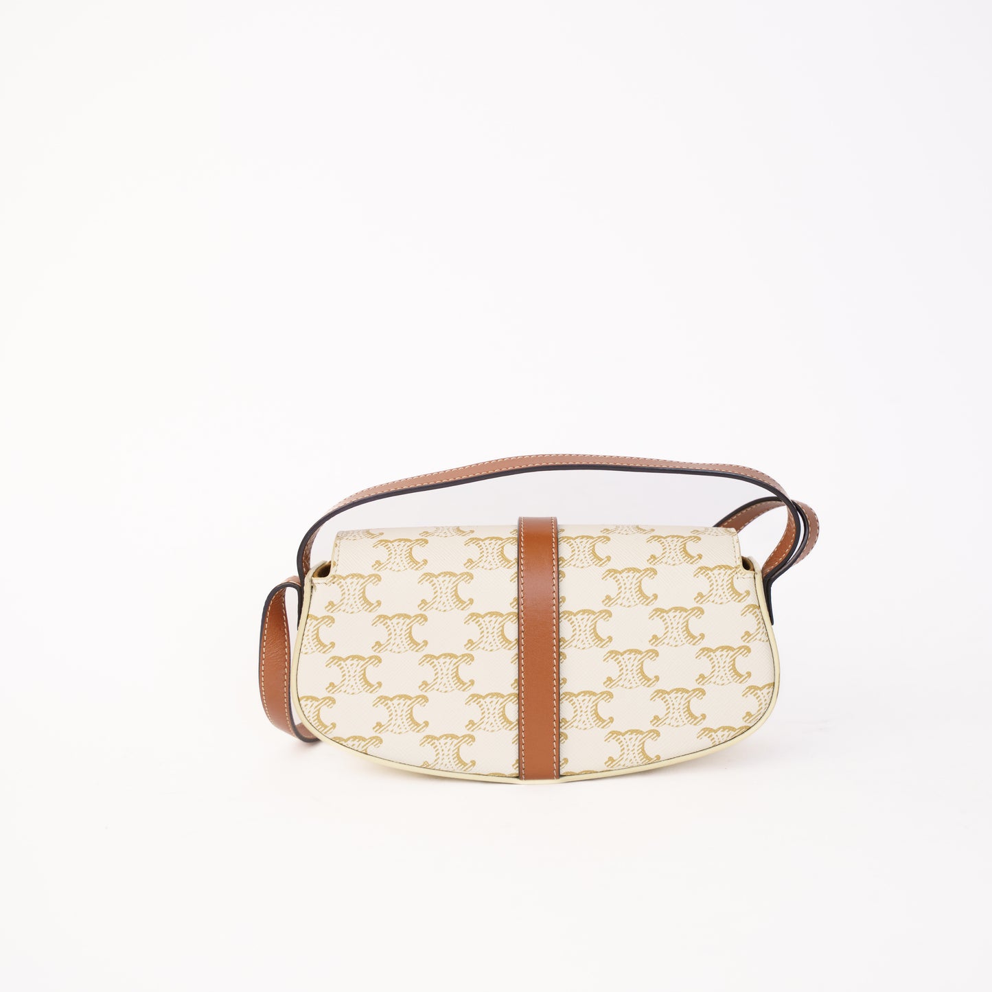 Celine Tabou Clutch on Strap in Triomphe Canvas Calfskin Leather 160326J08