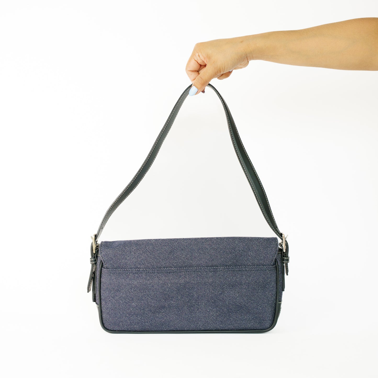 Coach Hampton Baguette Denim Shoulder Bag 160626S14