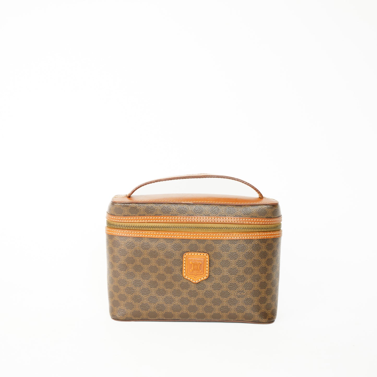 Celine Vanity Bag in Brown Macadam 160626U03