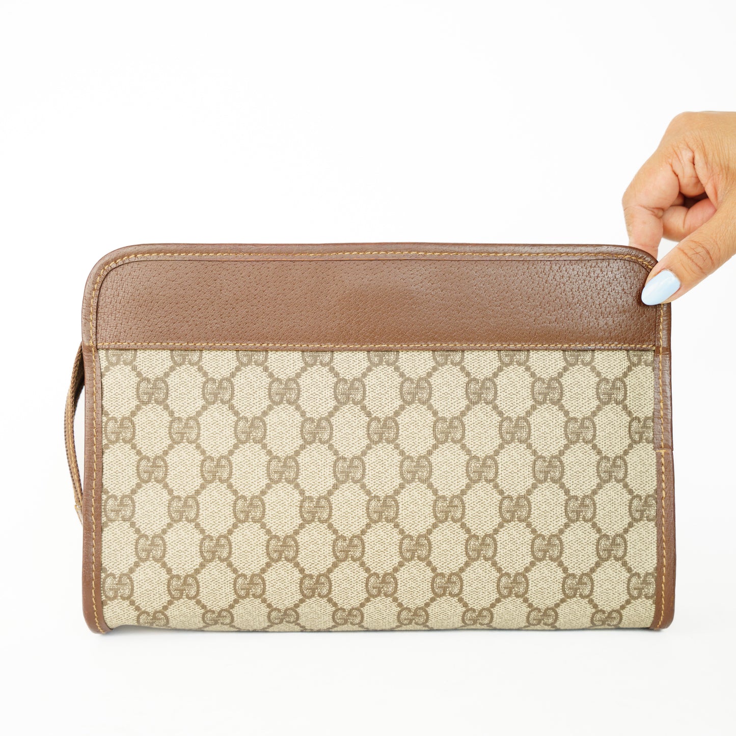 Gucci Vintage Canvas & Leather Clutch Bag 160626U08