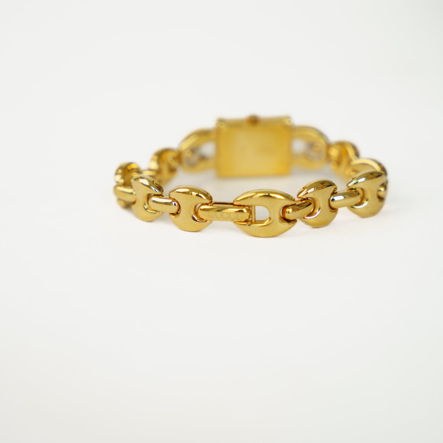 Gucci 1800L Watch Gold Plated Horsebit Bracelet Leather Straps Quartz 160626U09