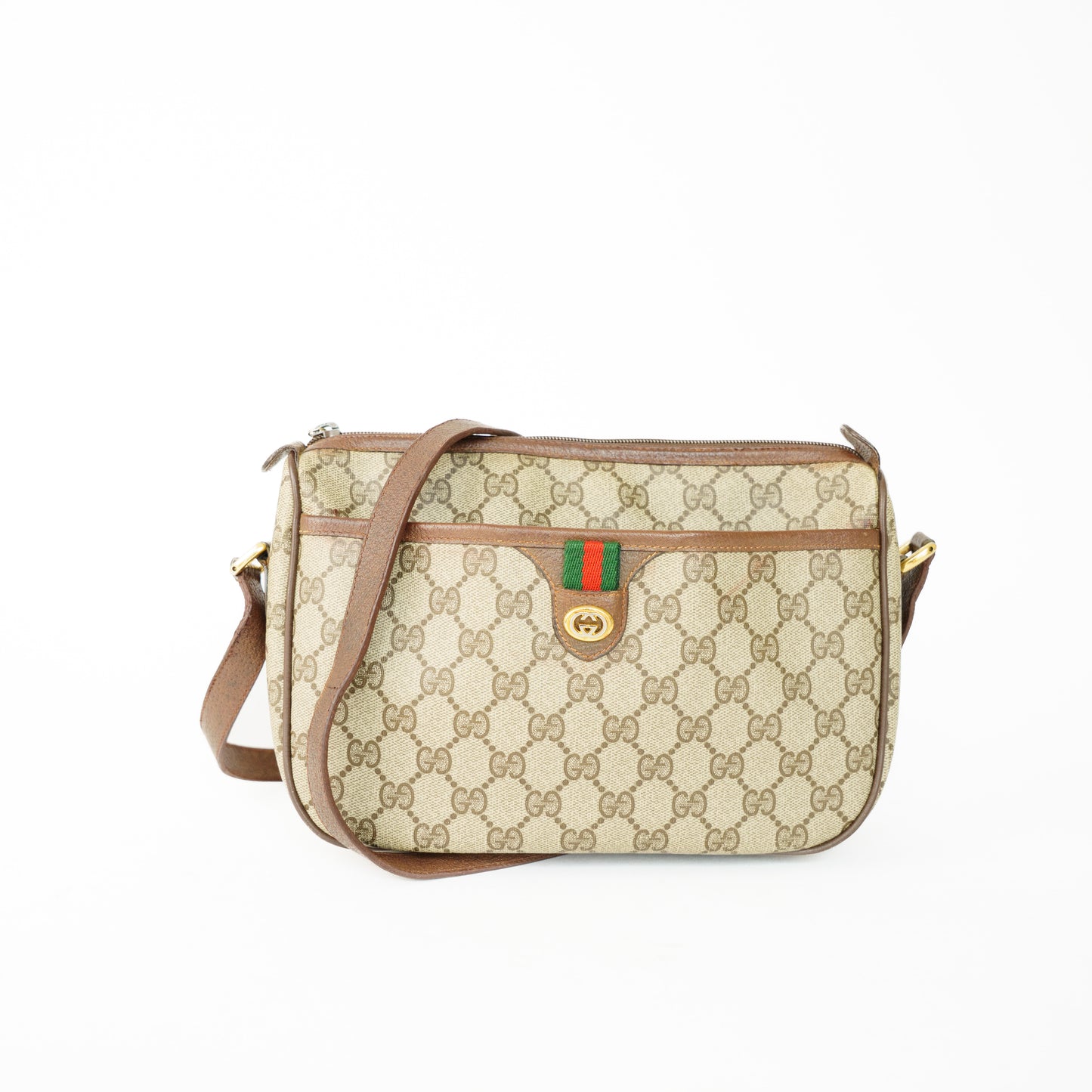 Gucci GG Supreme Web Sherry Line Crossbody Bag 160626Q06