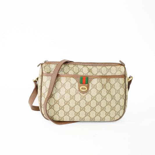 Gucci GG Supreme Web Sherry Line Crossbody Bag 160626Q06