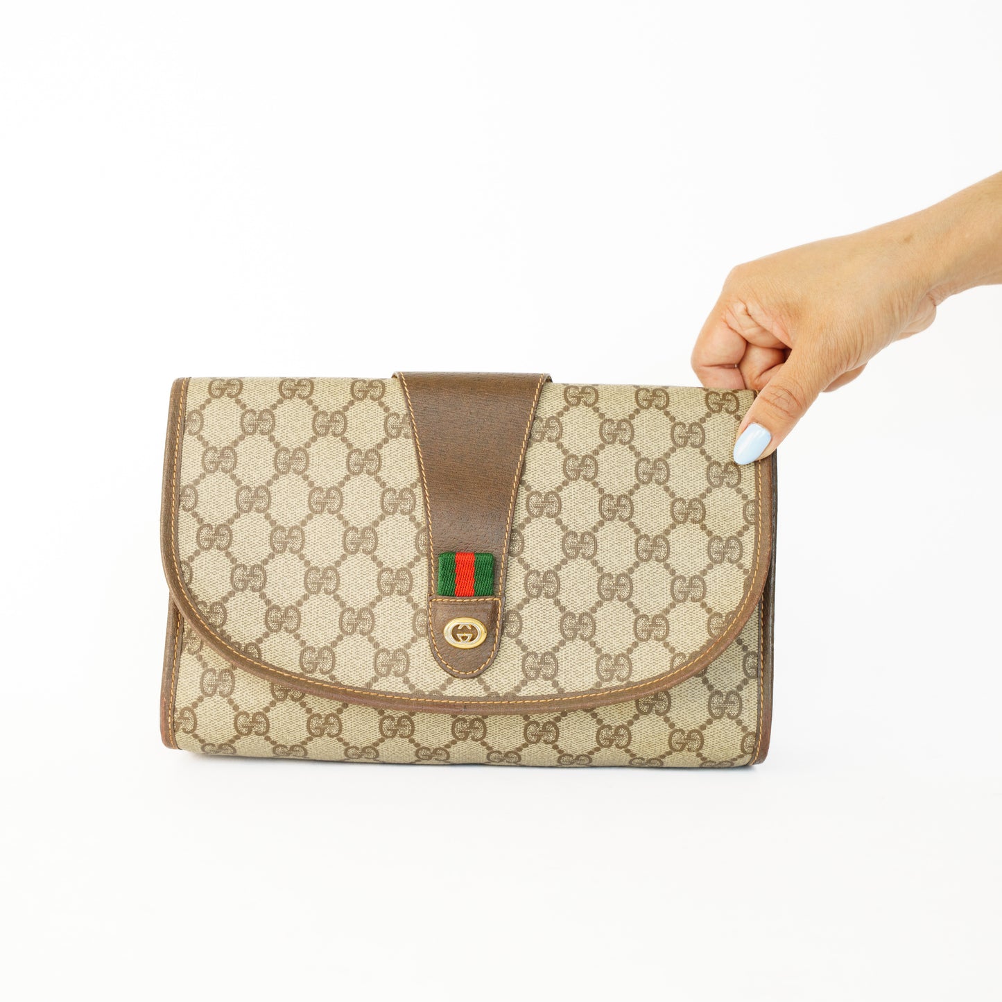 Gucci GG Supreme Web Sherry Line Clutch Bag 160626Q01