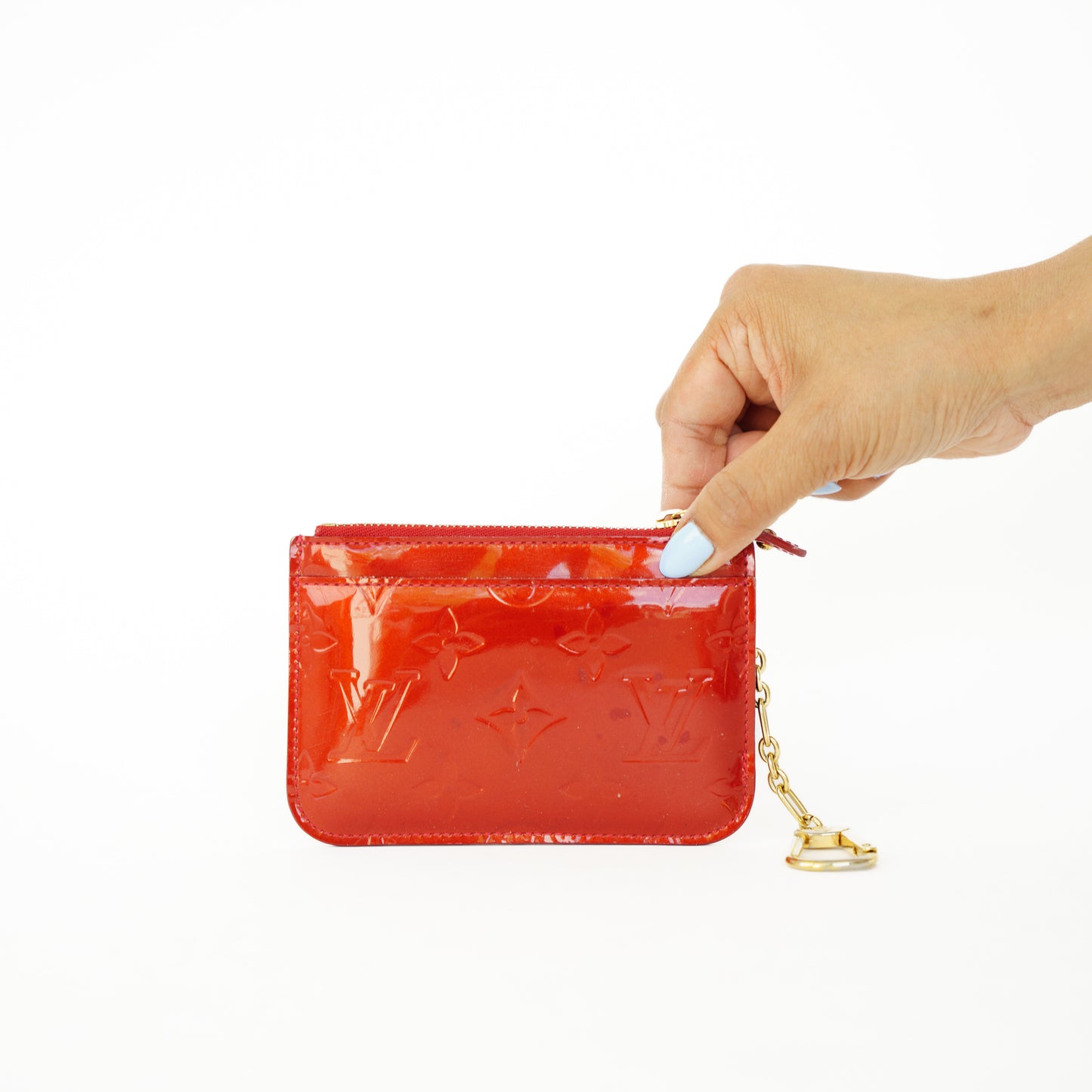 Louis Vuitton Key Pouch Cles in Red Vernis Leather 160626A17