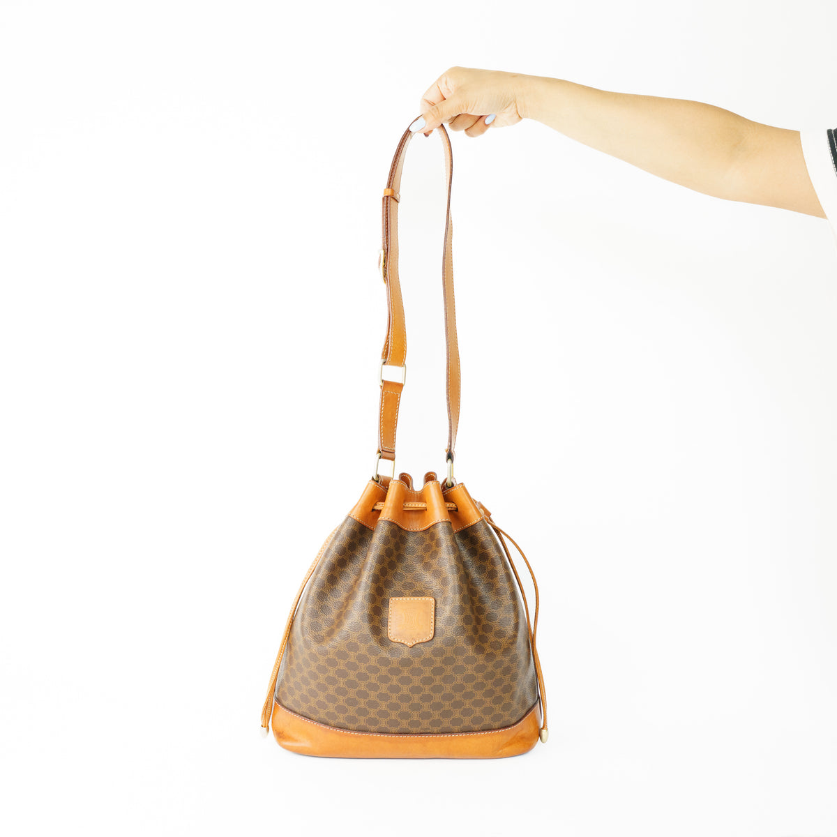 Celine Brown Macadam Bucket Bag 160626S08