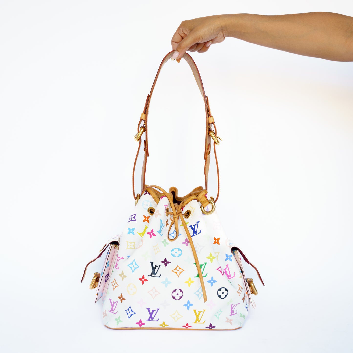Louis Vuitton Noe Bucket Bag in Murukami White Multicolor 160726A02