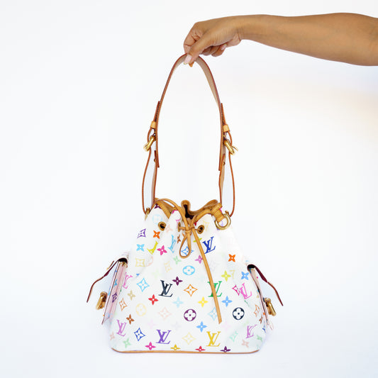 Louis Vuitton Noe Bucket Bag in Murukami White Multicolor 160726A02