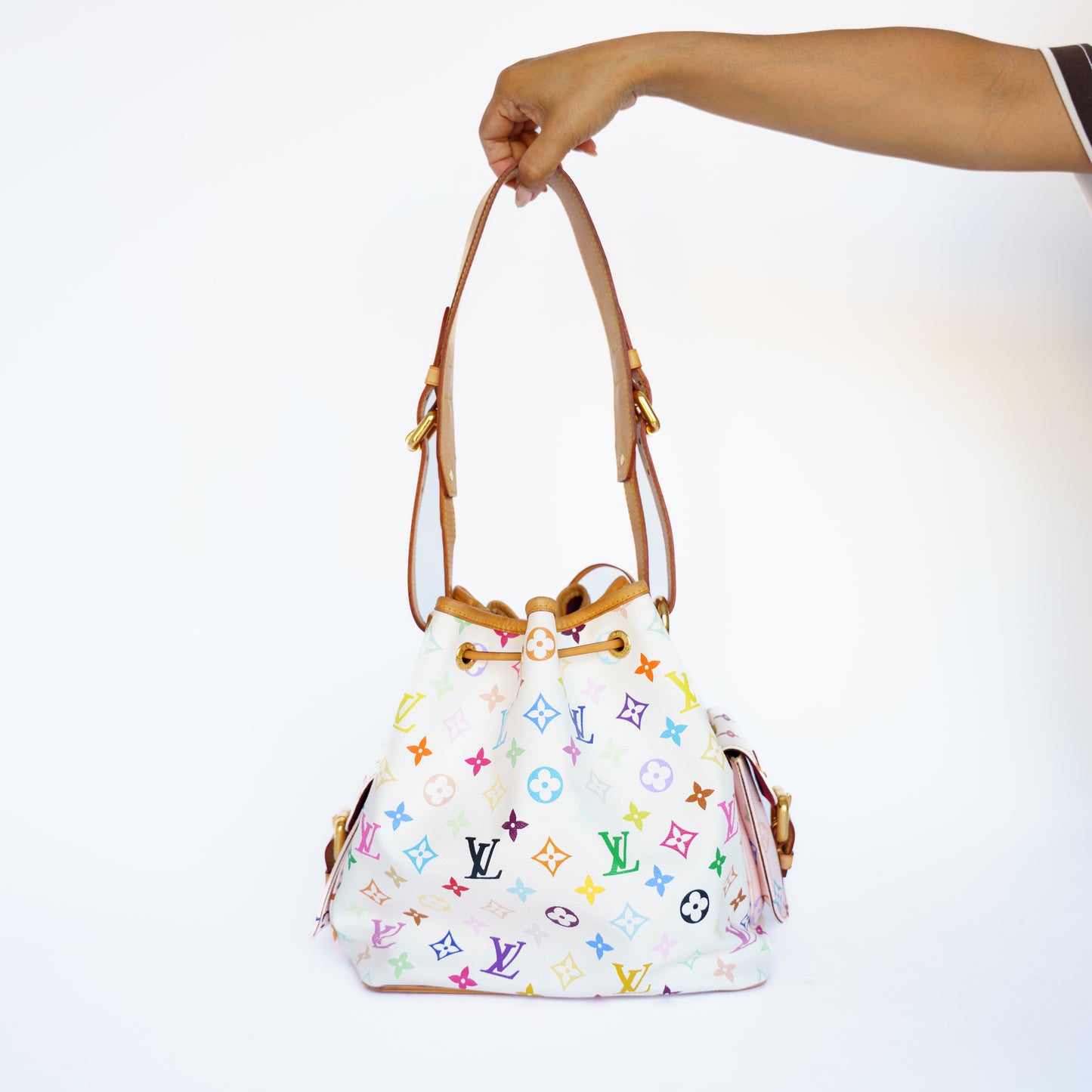 Louis Vuitton Noe Bucket Bag in Murukami White Multicolor 160726A02