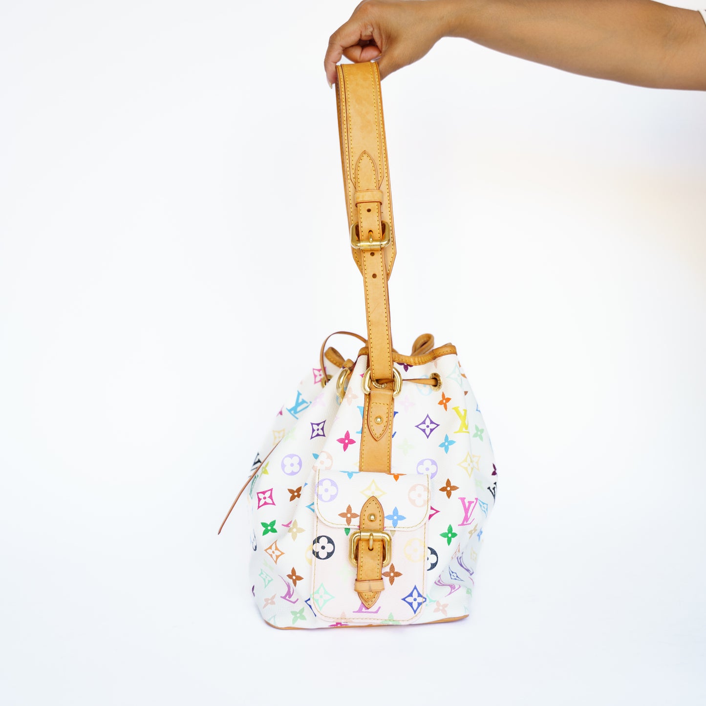 Louis Vuitton Noe Bucket Bag in Murukami White Multicolor 160726A02
