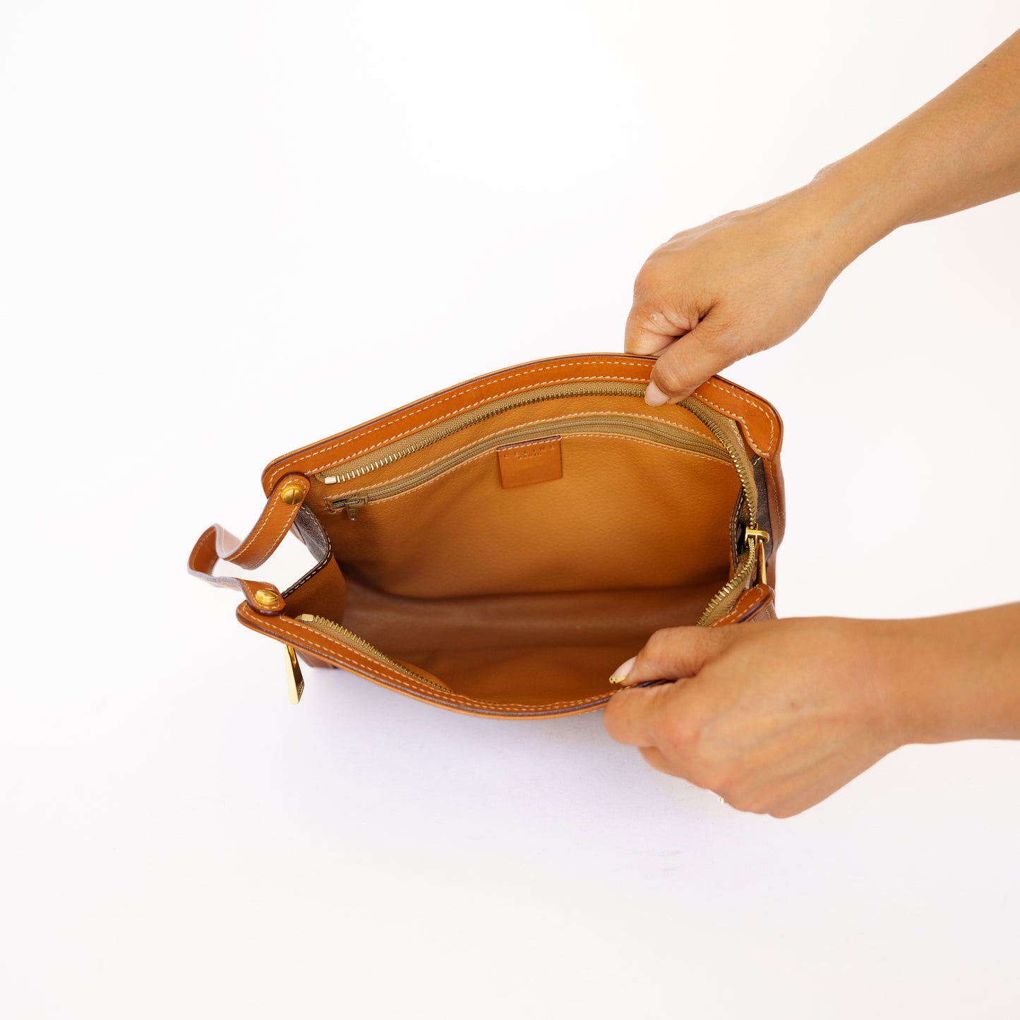 Celine Brown Macadam Toiletry Pouch Clutch 160726A10