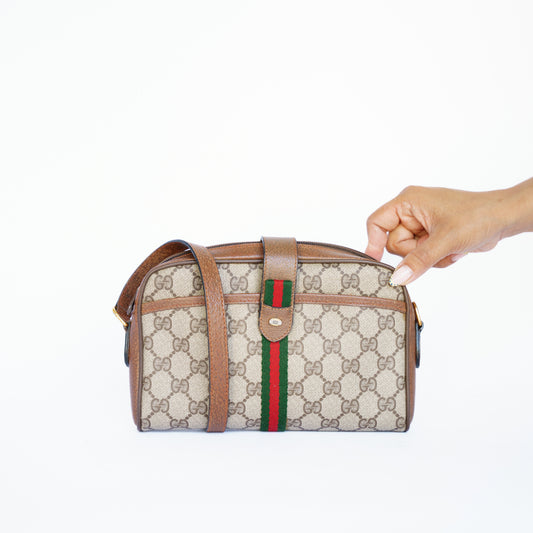 Gucci GG Supreme Web Sherry Line Crossbody Bag 160726A03