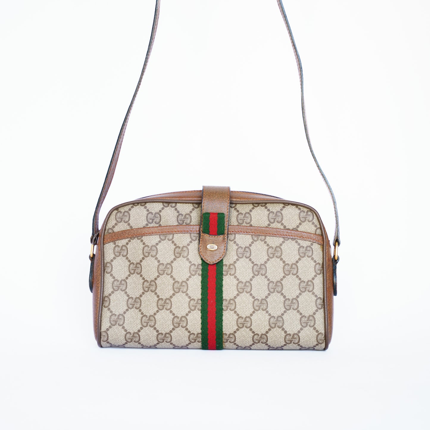 Gucci GG Supreme Web Sherry Line Crossbody Bag 160726A03