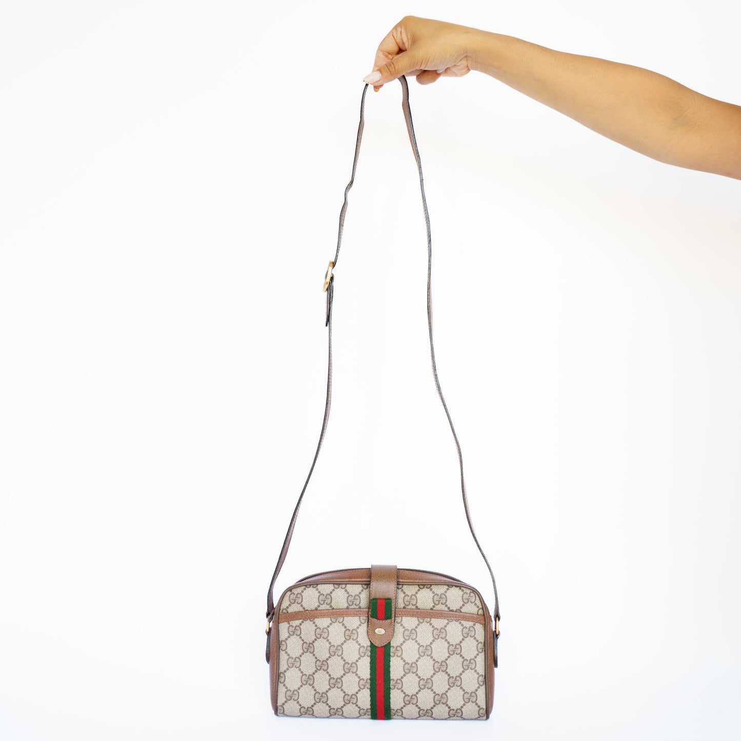 Gucci GG Supreme Web Sherry Line Crossbody Bag 160726A03