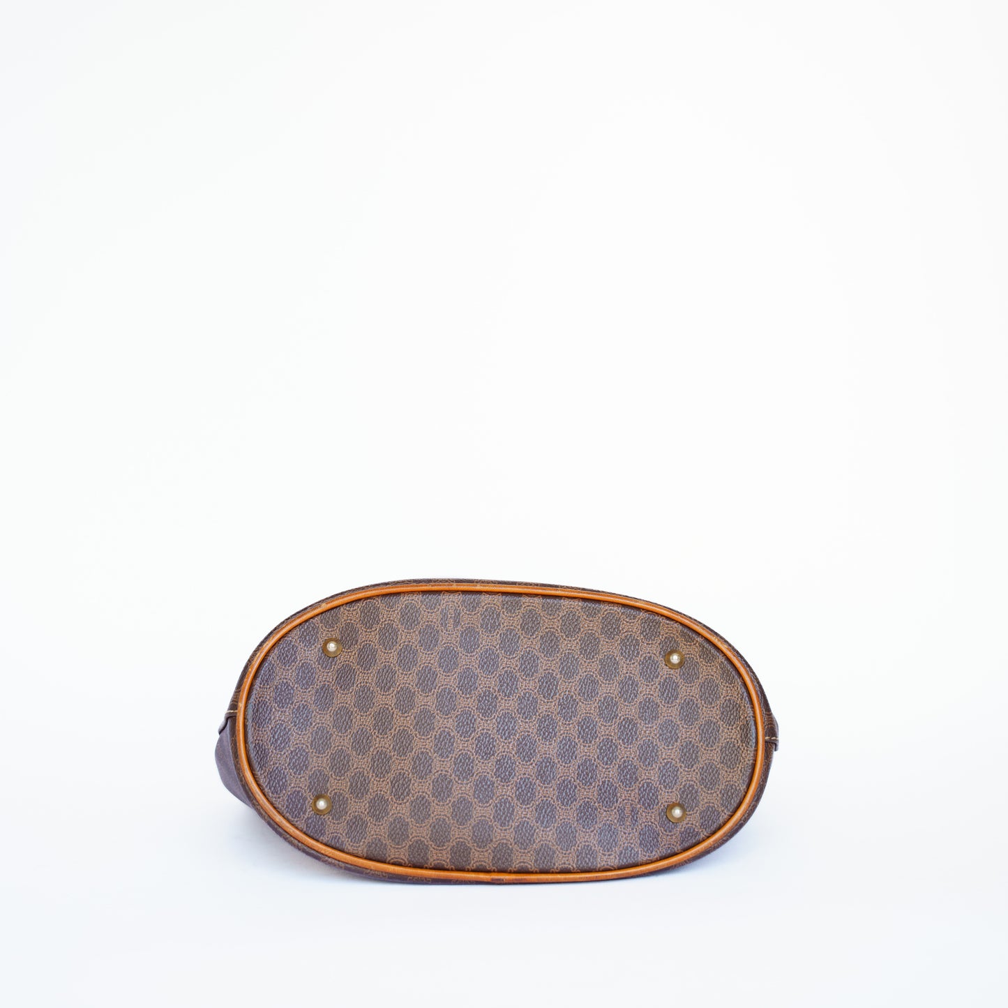 Celine Vintage Bucket Bag in Brown Macadam 160726S02