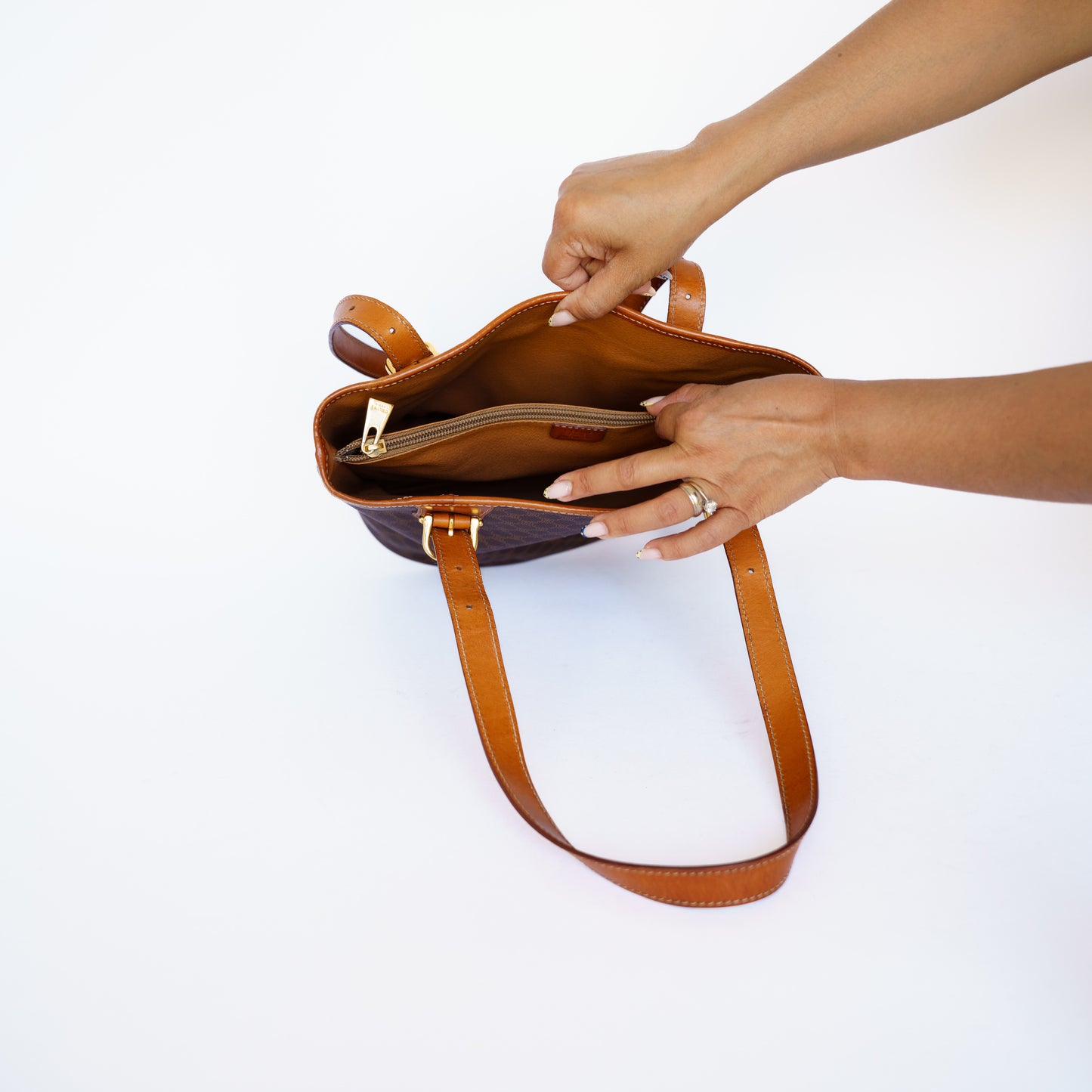 Celine Vintage Bucket Bag in Brown Macadam 160726S02