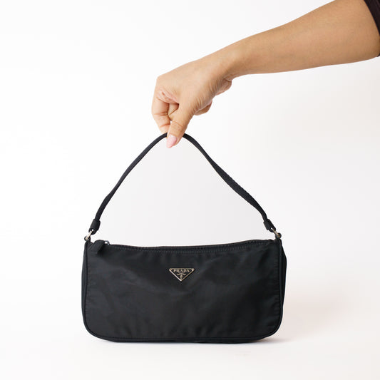 Prada Tessuto Pochette in Black Nylon 181225B14