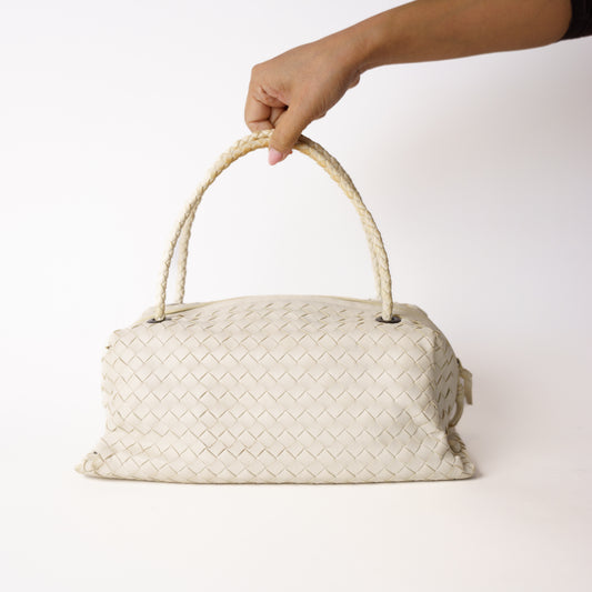 Bottega Veneta Intreciatto Leather Bag in White 181225B29