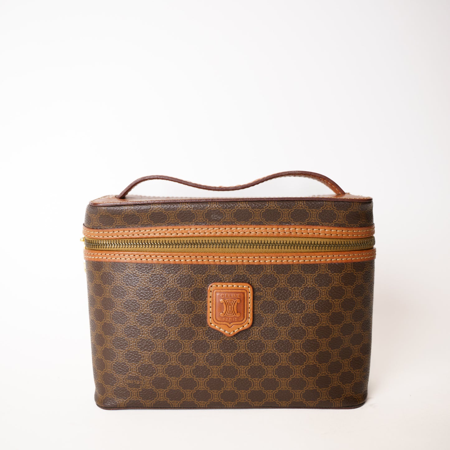 Celine Vanity Bag in Brown Macadam 181225B36