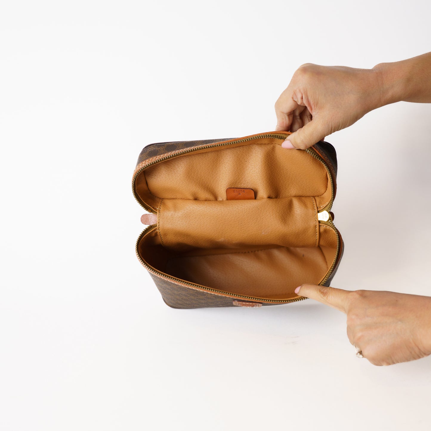 Celine Vanity Bag in Brown Macadam 181225B36