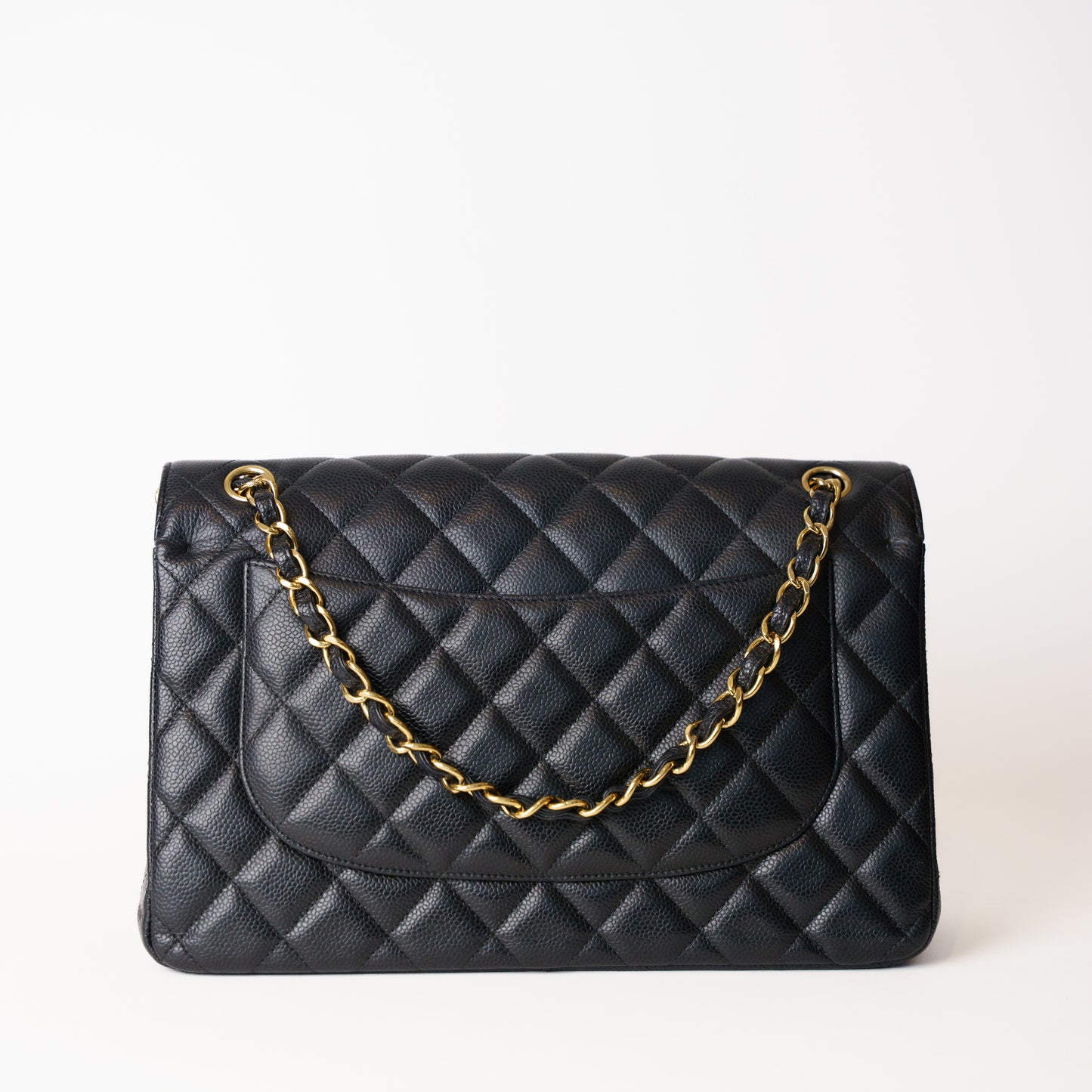 Chanel Classic Jumbo Flap in Black Caviar Leather in Gold Hardware 181225B04