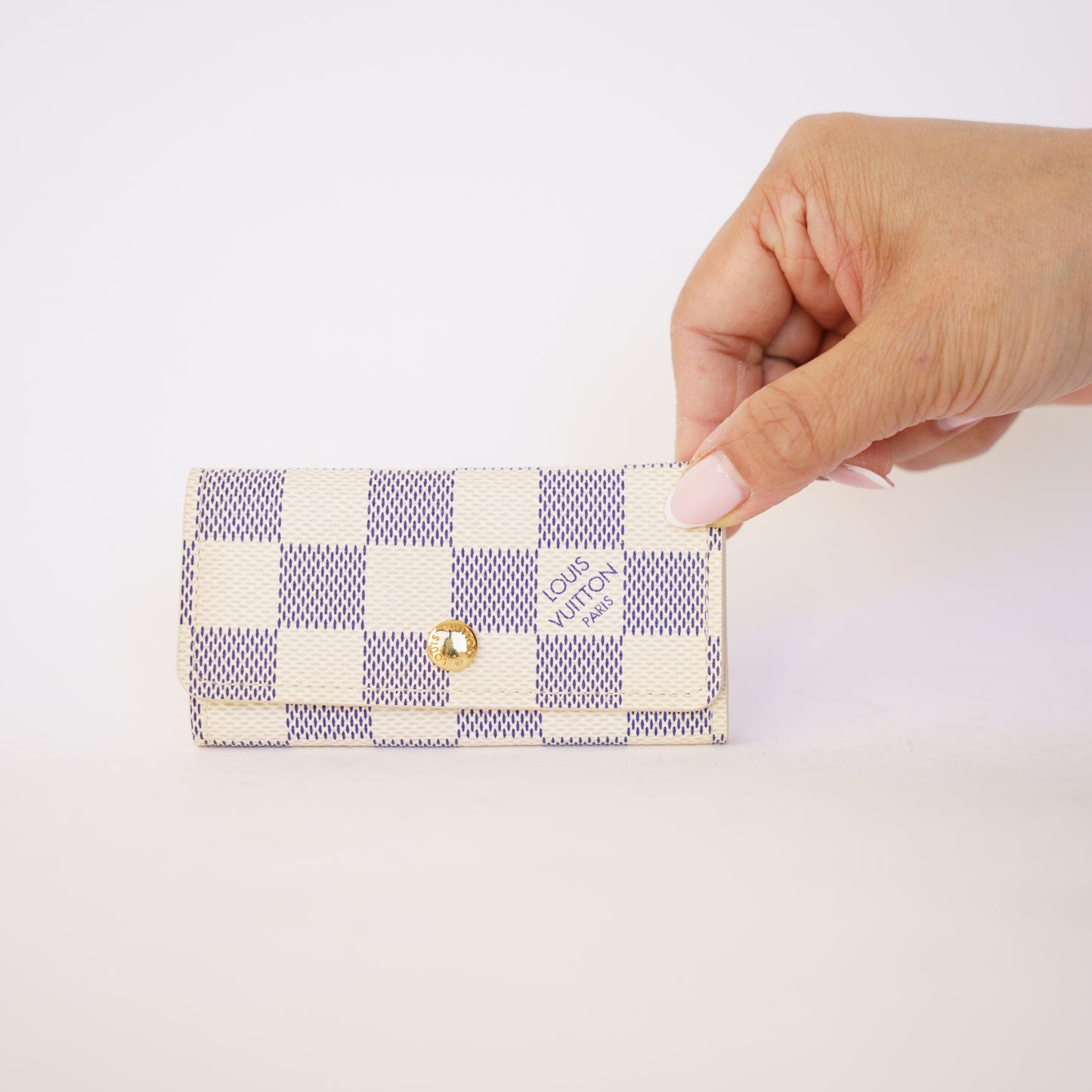 Louis Vuitton 4 Key Holder in Damier Azure 190326D26
