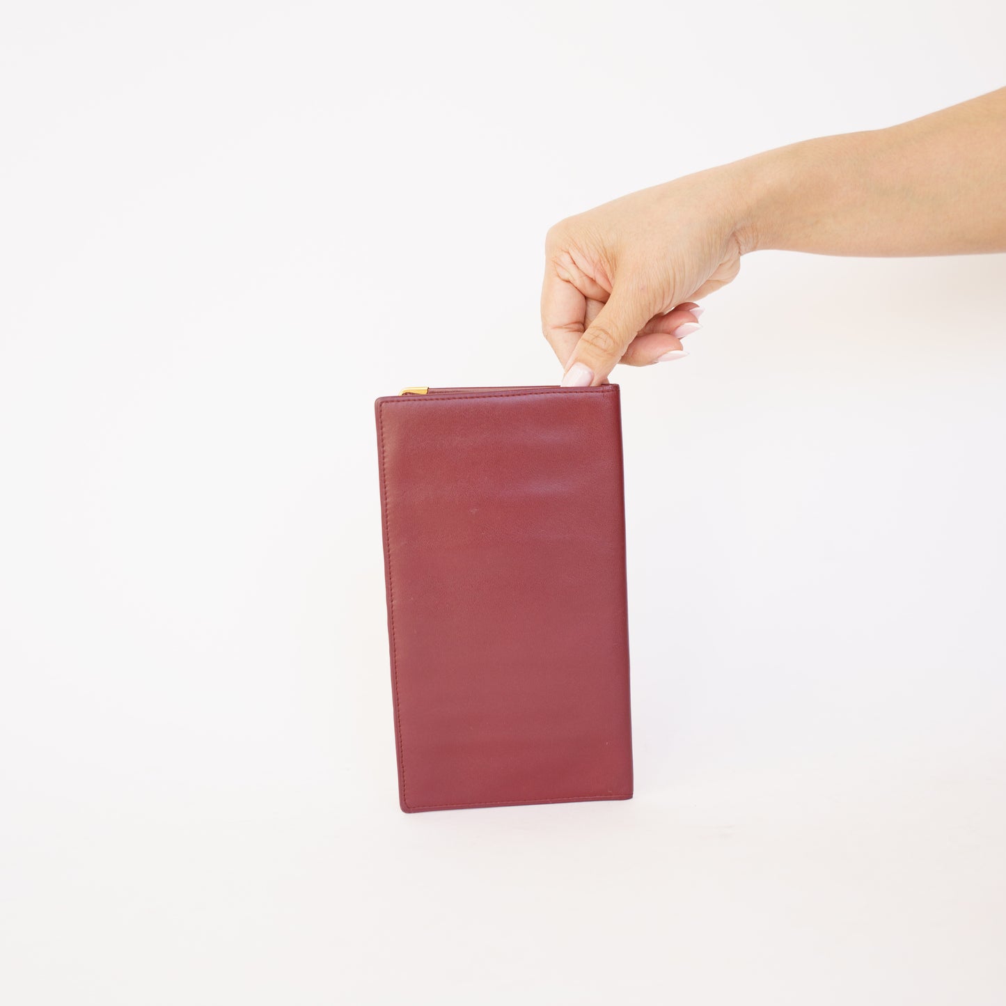 Cartier Burgundy Passport Cover Bifold Long Wallet in Burgundy 190326D83