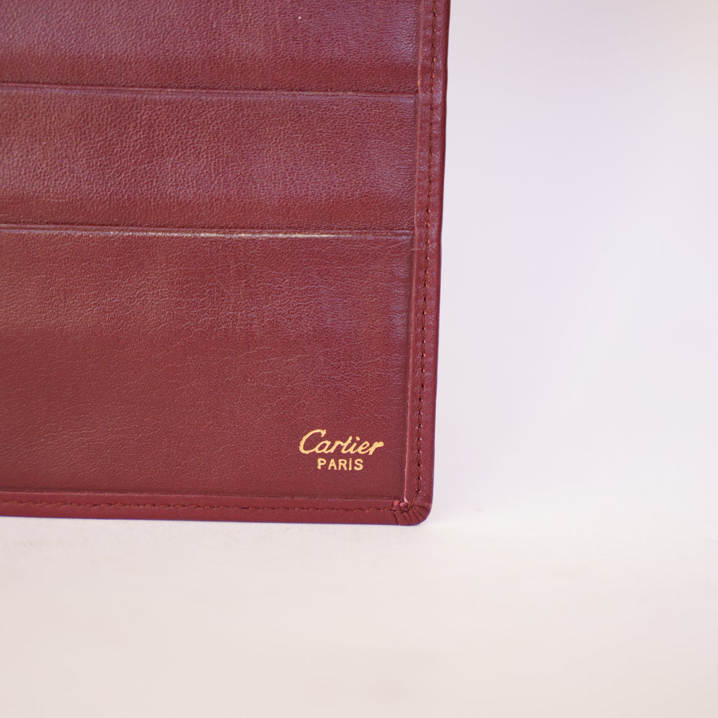 Cartier Burgundy Passport Cover Bifold Long Wallet in Burgundy 190326D83