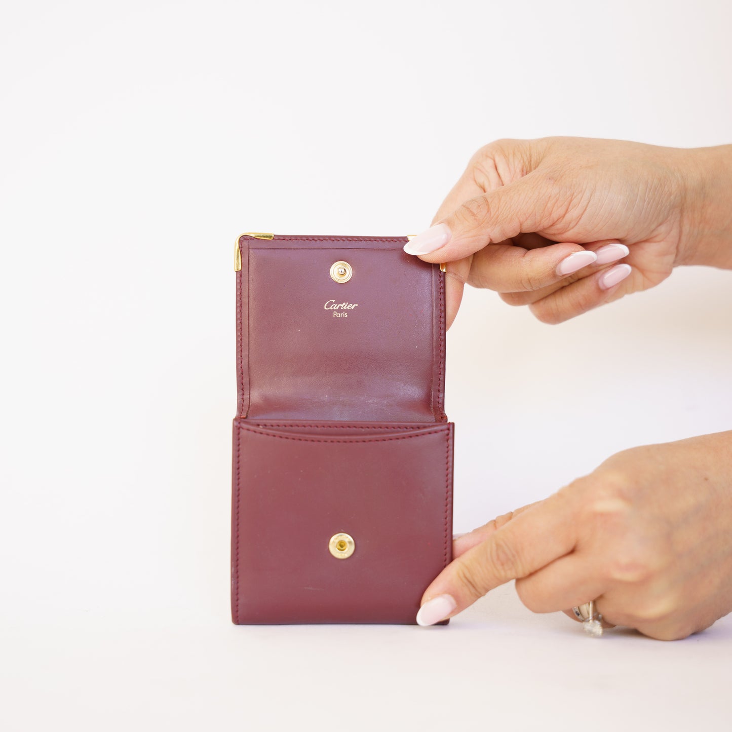 Cartier Must de Cartier Burgundy Leather Coin Pouch 190326D72