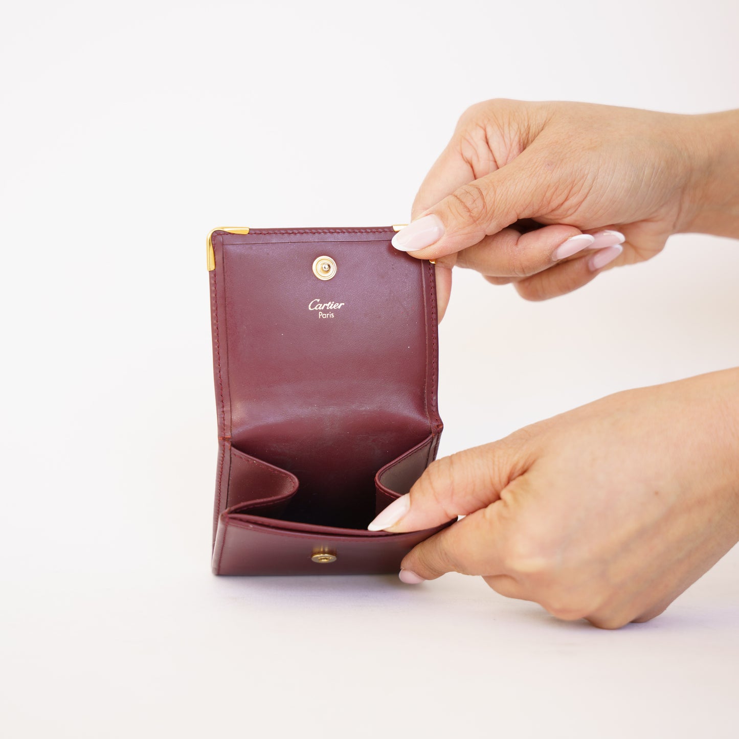 Cartier Must de Cartier Burgundy Leather Coin Pouch 190326D72