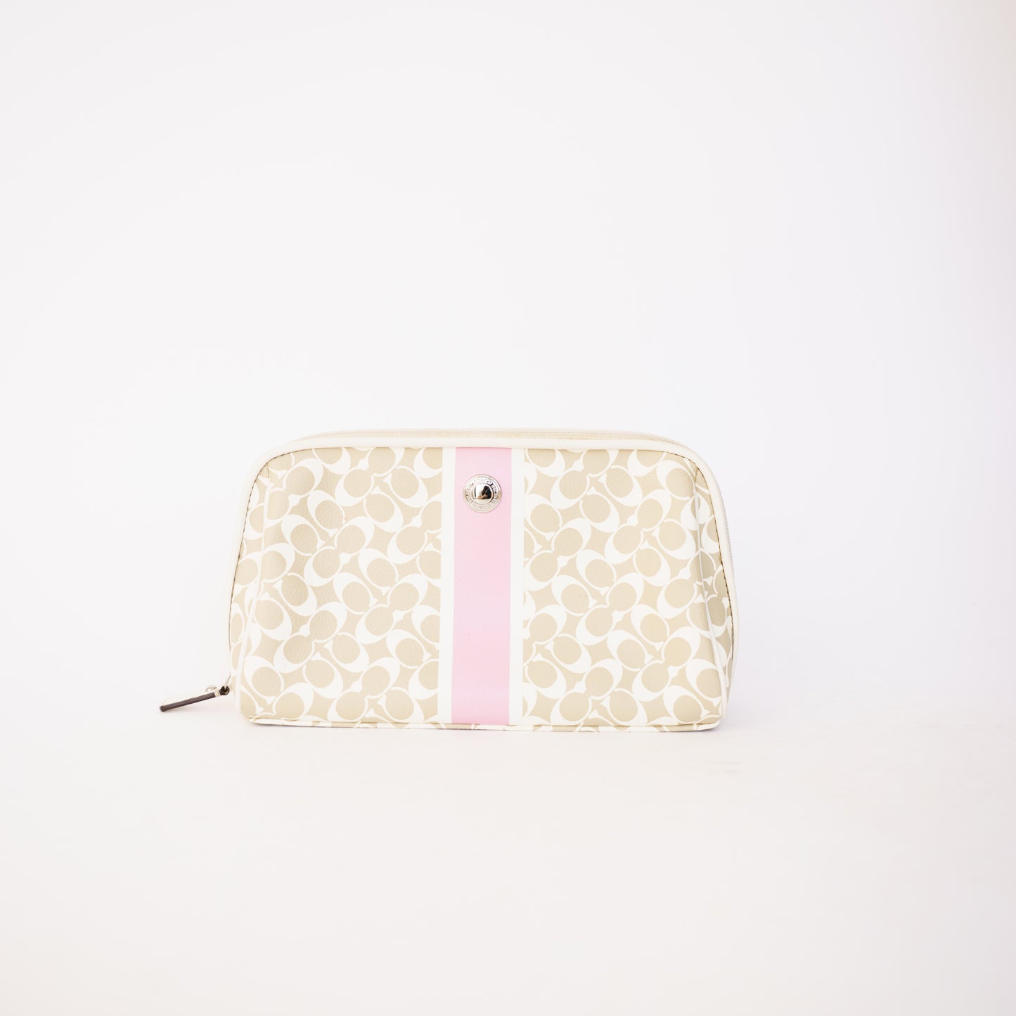 Coach Pink White Stripe Pouch 190326D60