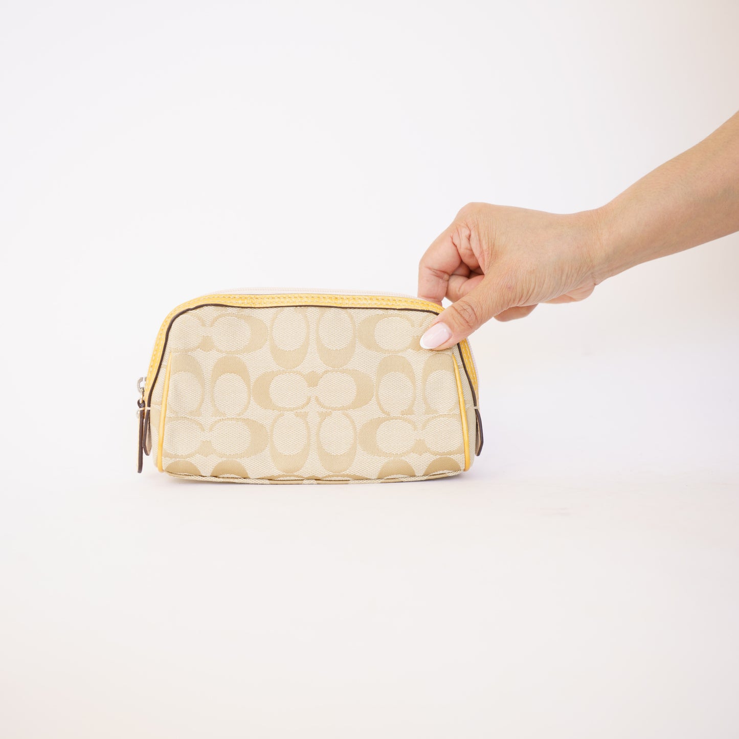 Coach Pink White Stripe Pouch 190326D60