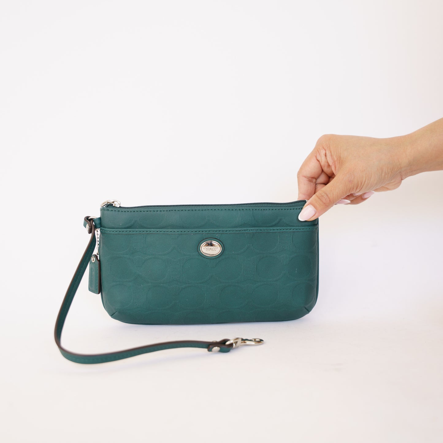 Coach Green Wristlet Clutch 190326D59
