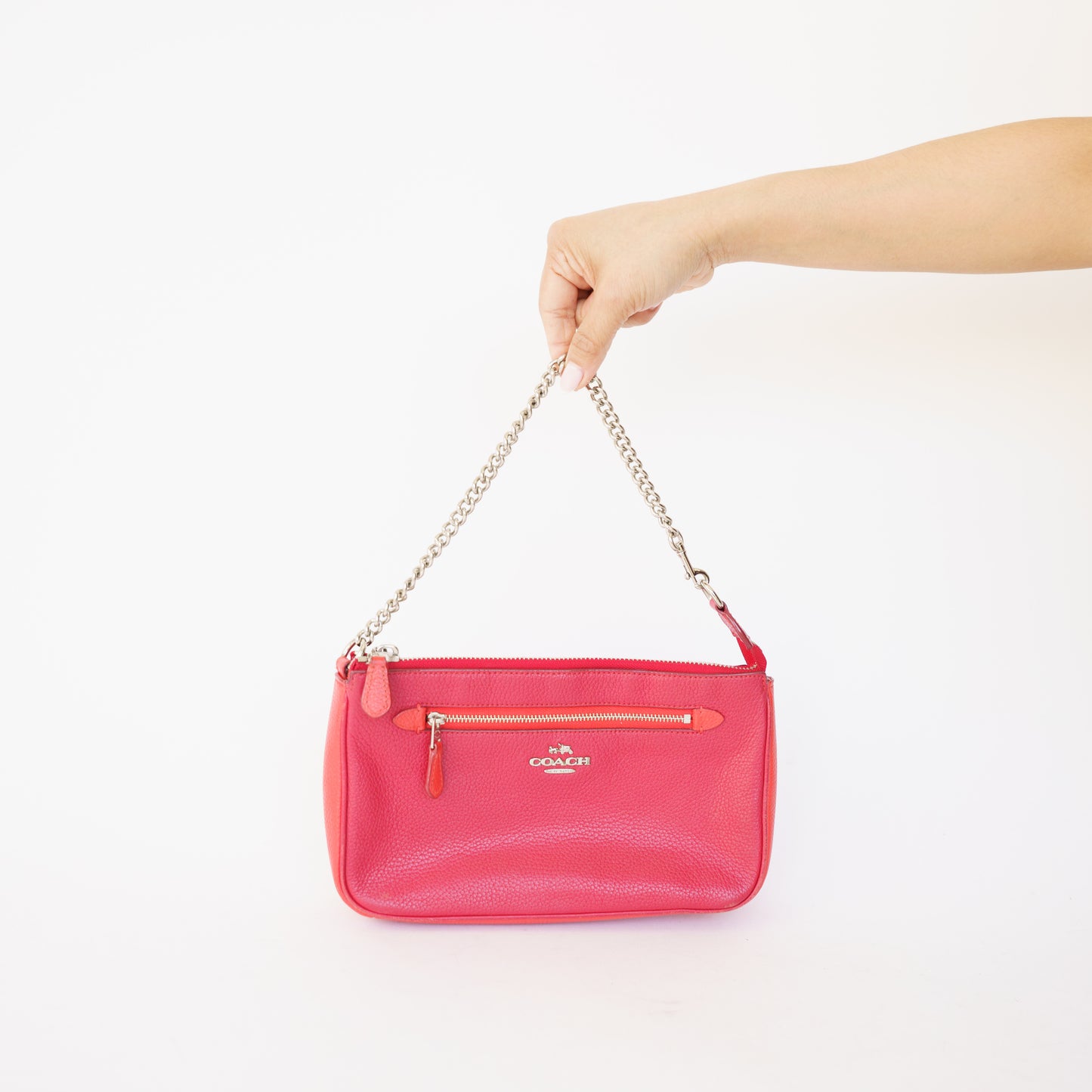 Coach Nolita 24 Shoulder Bag in Red Orange Leather 190326D56