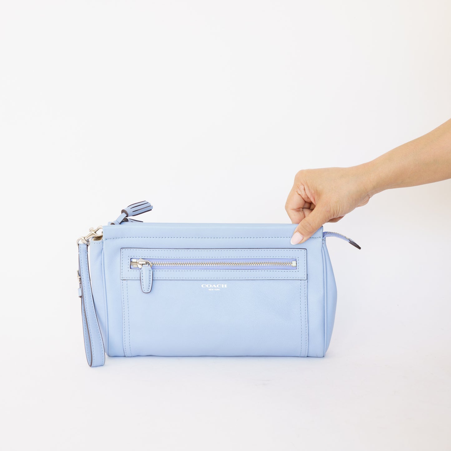 Coach Light Blue Wristlet Clutch 190326D52