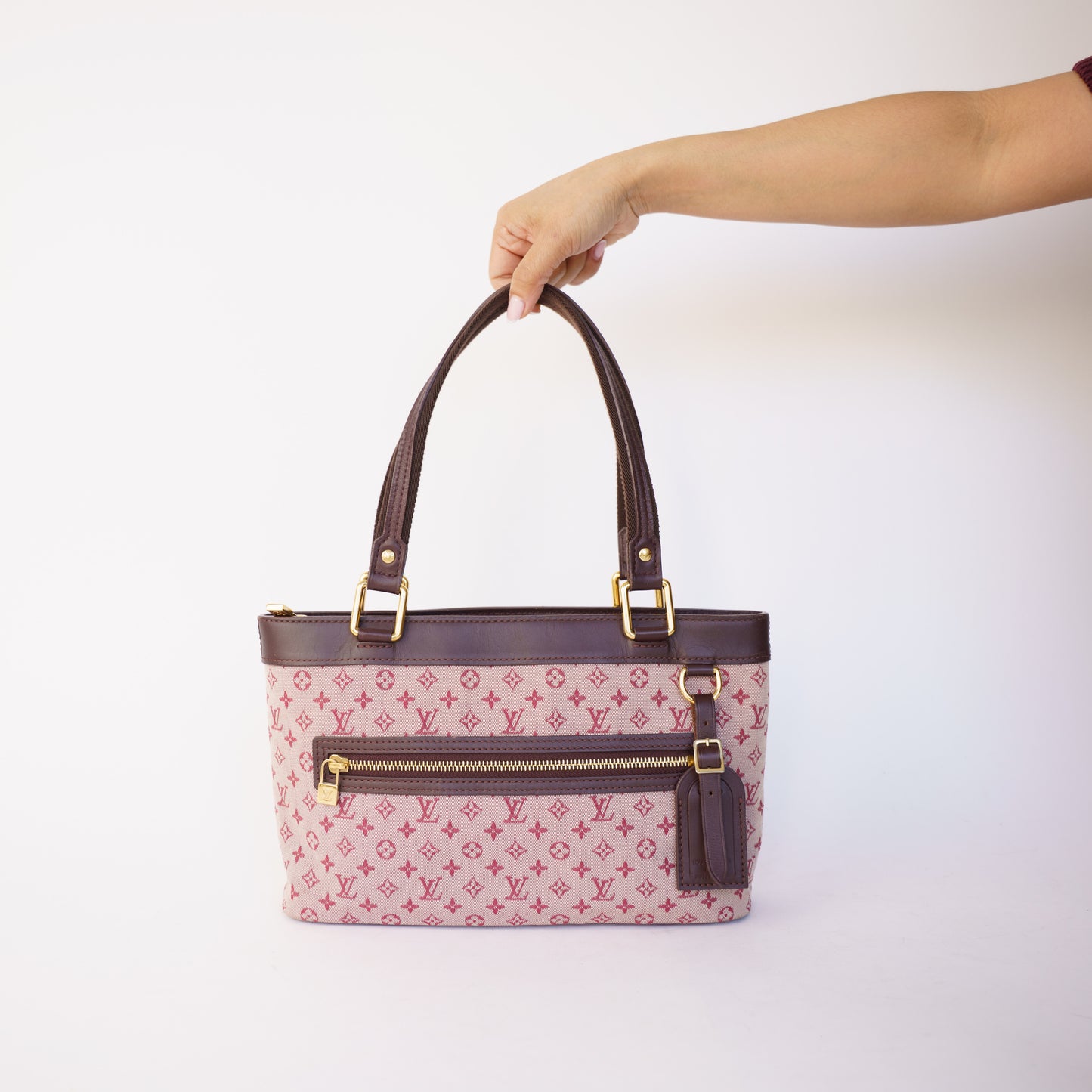 Louis Vuitton Lucille PM in Burgundy Mini Lin 190326D07