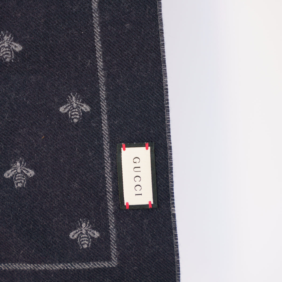 Gucci Reversible Scarf Bee Star Navy 190326D10