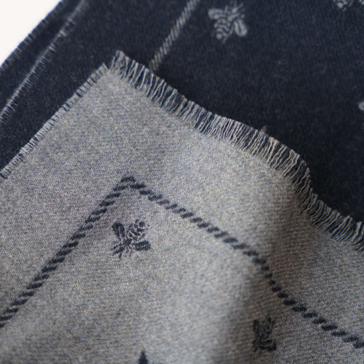Gucci Reversible Scarf Bee Star Navy 190326D10