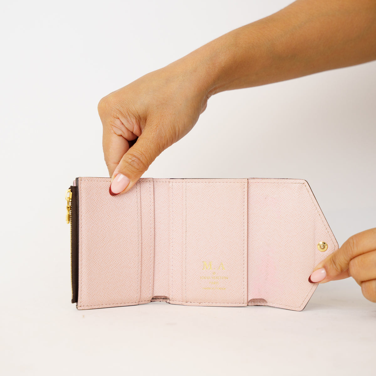 Louis Vuitton Zoe Wallet with 'M.A' initials with Rose Ballerine Interior 201026F11