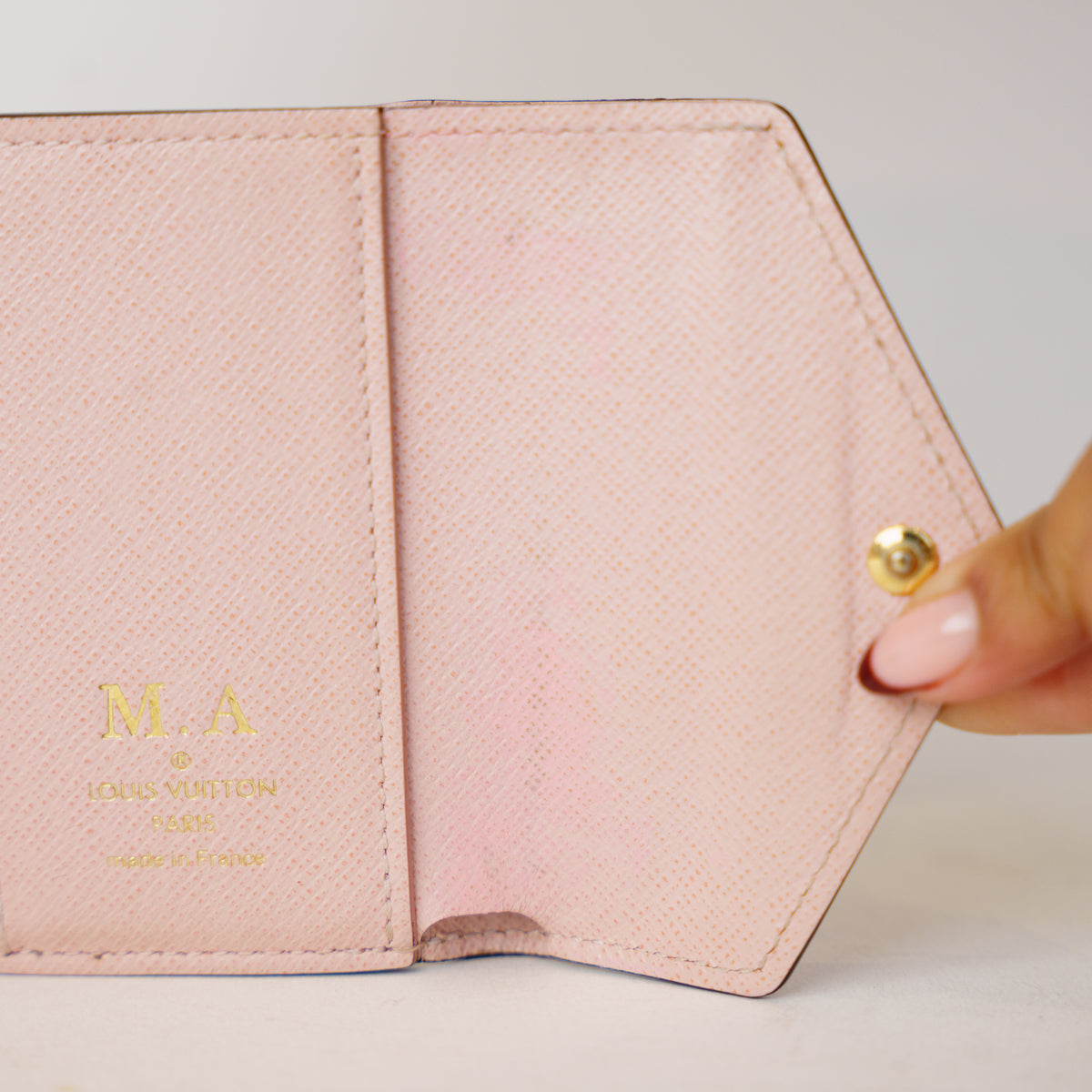 Louis Vuitton Zoe Wallet with 'M.A' initials with Rose Ballerine Interior 201026F11