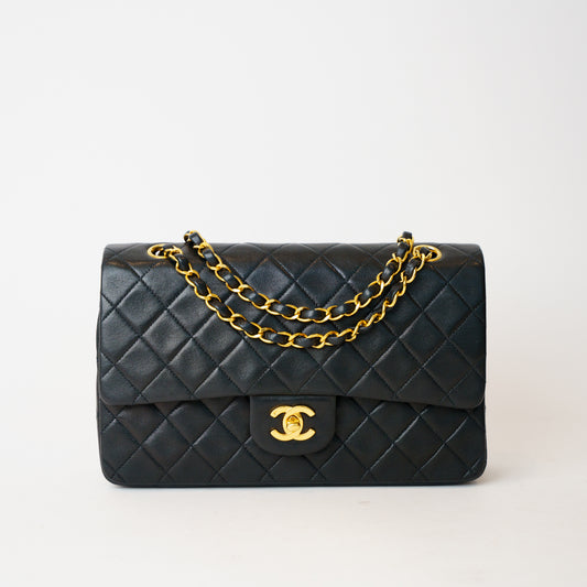 Chanel Medium Classic Flap in Black Lambskin with 24K Gold Hardware 201026X01